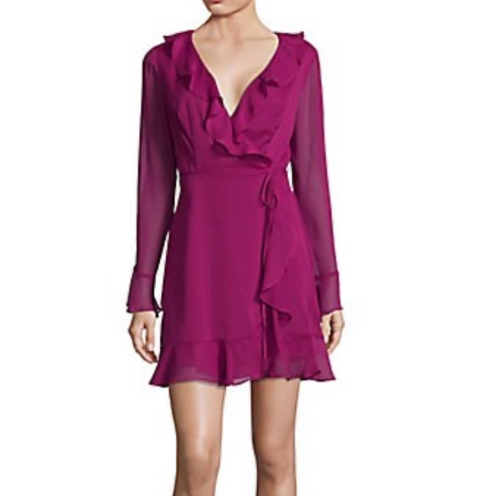 WAYF Wrap Dress Magenta